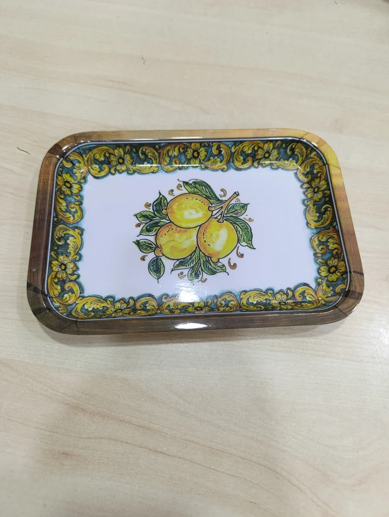 Vassoio Bavaria in Plastica con Limoni - Stile Maiolica Costiera Amalfitana