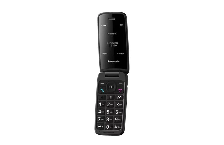 Panasonic KX-TU410EXB Cellulare 4G a Conchiglia Nero con Tasto SOS e Display 2,4"