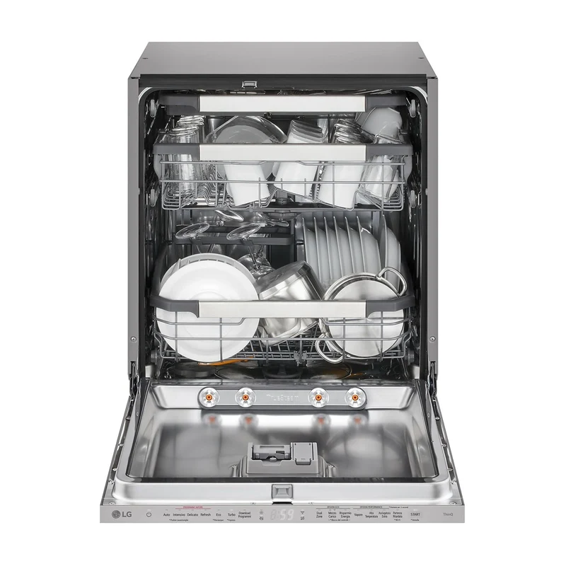 LG DB476TXSW Lavastoviglie da Incasso 14 Coperti Classe A con Premium Rack per Calici