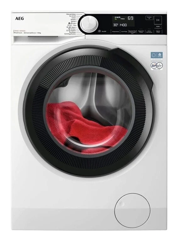 AEG LR7FD104V Serie 7000 Lavatrice A Libera Installazione 10 Kg, Prosteam® Universaldose Precise Wash, 1400 Giri, Classe A, Bianco