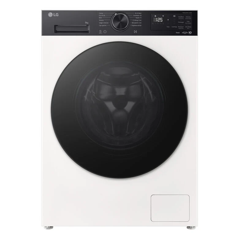LG F4NX5009THB Lavatrice Slim A Libera Installazione 9 Kg, AI Intelligente, 1400 Giri, Classe A-40%, Ivory White/nero