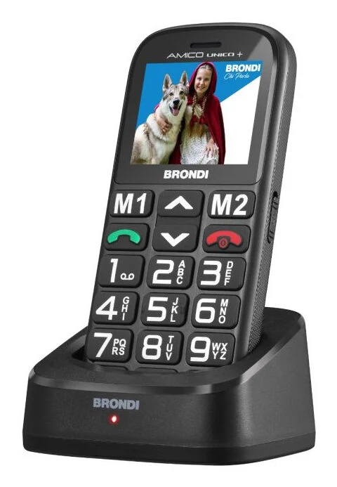Brondi Amico Unico+ Ds Telefono Cellulare con Grandi Tasti Nero