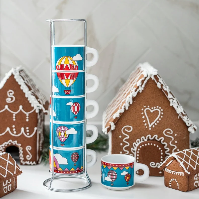Bialetti Set 6 Tazzine Impilabili Natale