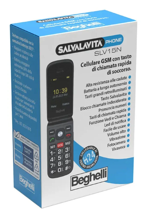 Beghelli 9137N cellulare 6,1 cm (2.4") 87 g Nero Telefono per anziani