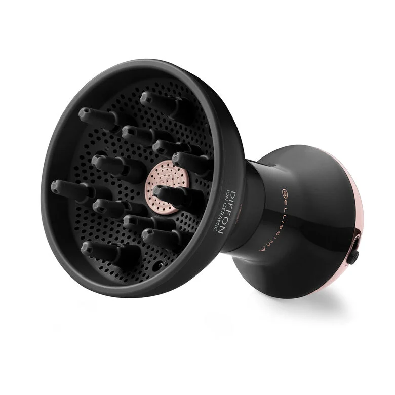 Bellissima Imetec Diffon Ion Ceramic, Diffusore ad Aria Calda per Capelli Ricci, Tecnologia Ion Ceramic, Doppio voltaggio, 700 W, 2 Combinazioni Aria/Temperatura, Asciugatura Delicata Senza