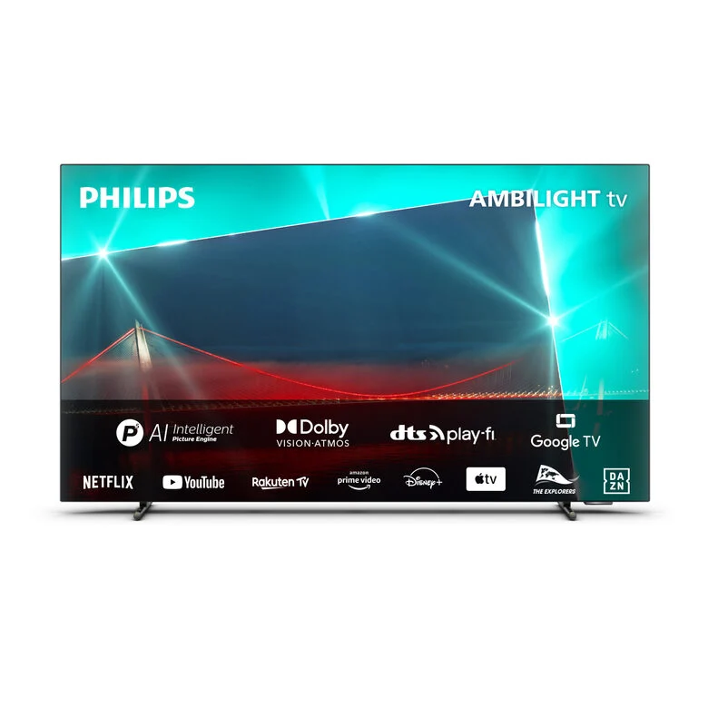 Philips 718 Televisione Smart TV 55 Pollici Oled 4K Uhd Ambilight Dolby Vision Atmos Google TV