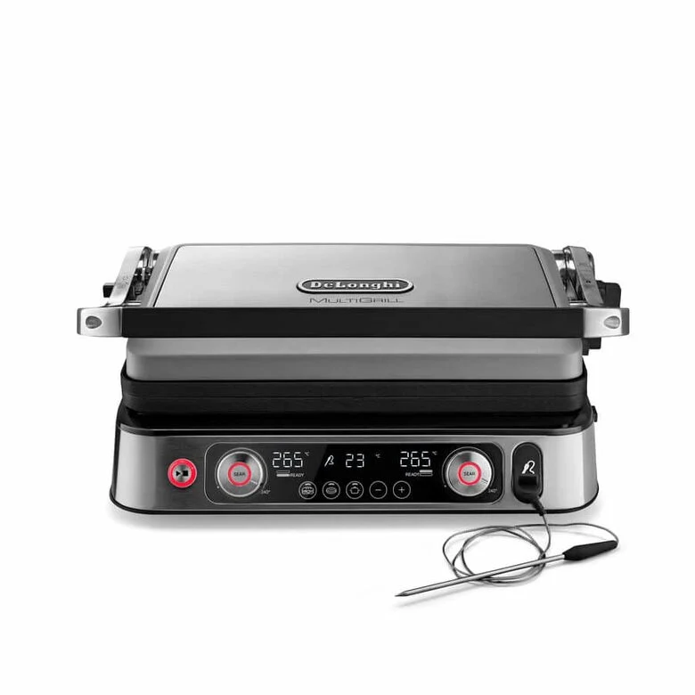 De'Longhi CGH1112DP MultiGrill 1100, Griglia Elettrica con App Dedicata, Controllo Elettronico con 2 Termostati Indipendenti