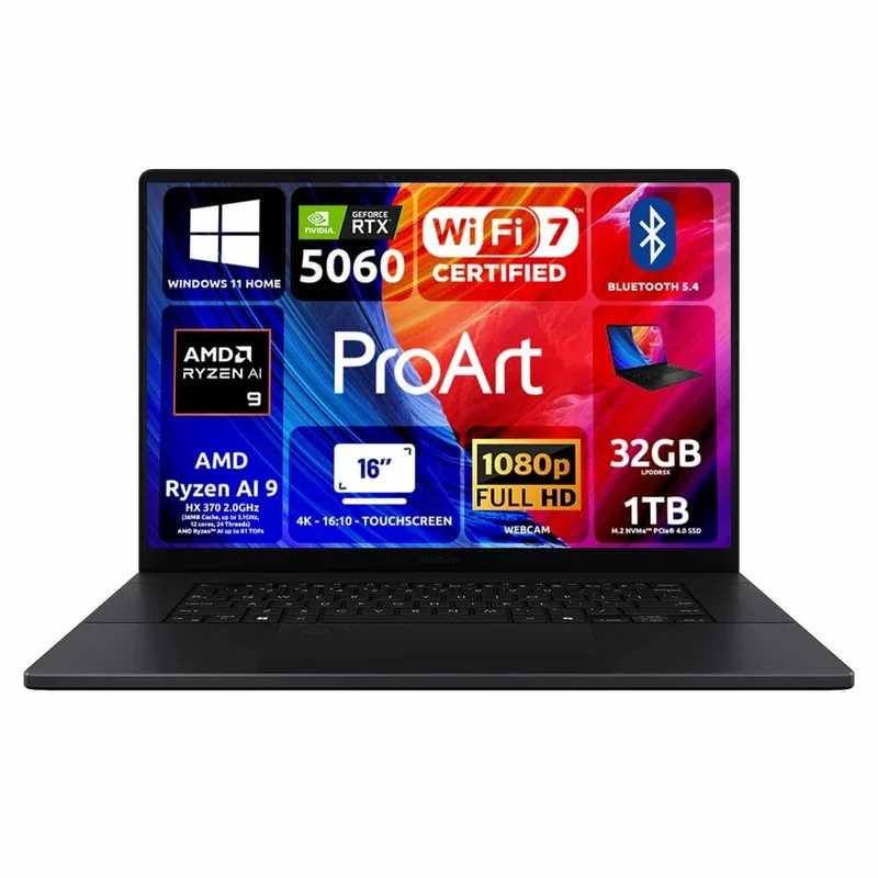 ASUS ProArt P16 H7606WM Notebook 16" 4K OLED Touch AMD Ryzen 9 RTX 5060 32GB 1TB
