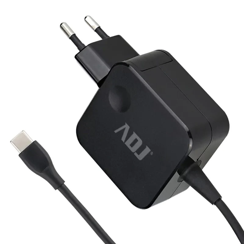 ADJ Alimentatore Notebook USB-C 65W Cavo 1.5m Compatibile Lenovo, Dell e Apple - Nero