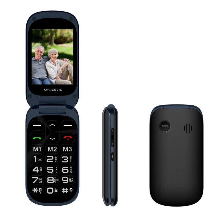 New Majestic TLF-Sileno 52 Flip 7,11 cm (2.8") 93,6 g Nero Telefono per anziani