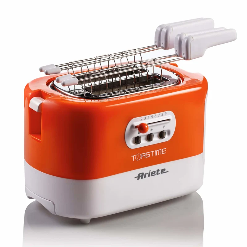 Ariete 159 Toastime Tostapane 2 Fette 9 Livelli Doratura 700W Bianco e Arancio