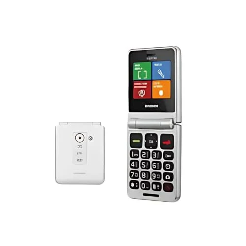 Brondi Flipper Telefono Cellulare per Anziani Bianco Flip Attivo Dual SIM