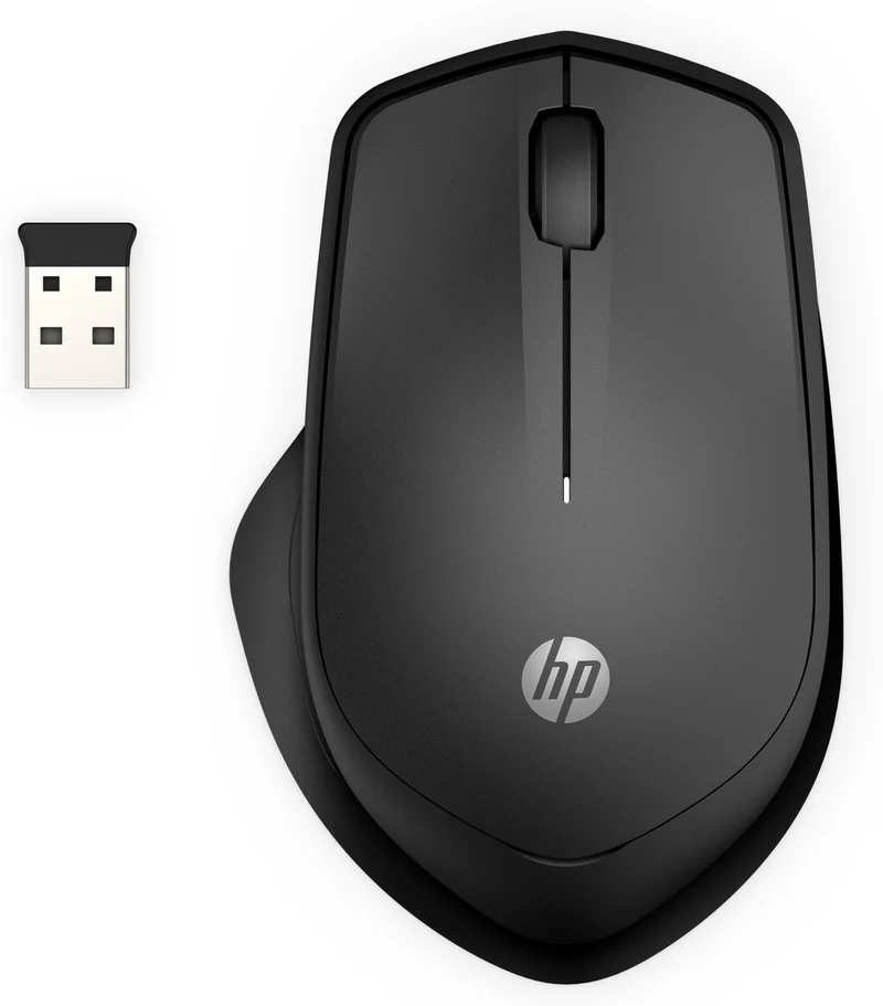 Mouse HP wireless silenzioso ottico per mano destra nero 3 tasti 2.4 GHz