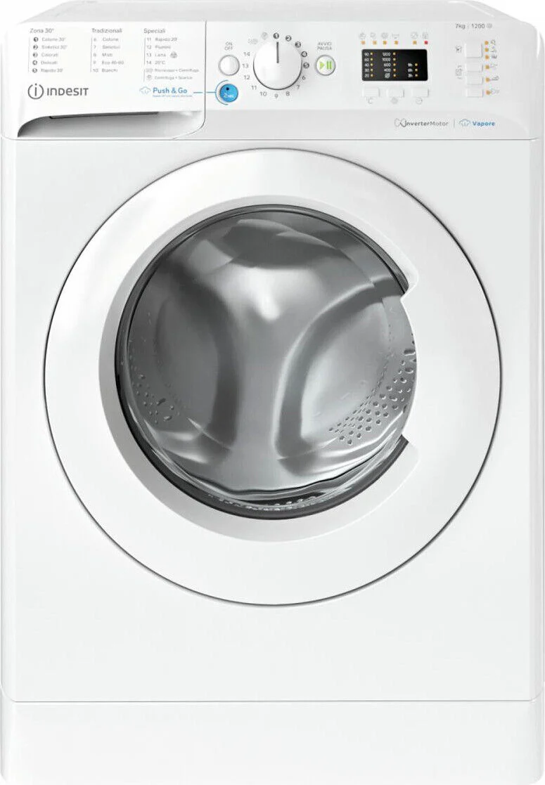Lavatrice A Carica Frontale Indesit BWSA 7125X WV IT Slim 7 Kg Classe B (A85xL59,5xP43,5) 1200 Giri Inverter Funzione Vapore