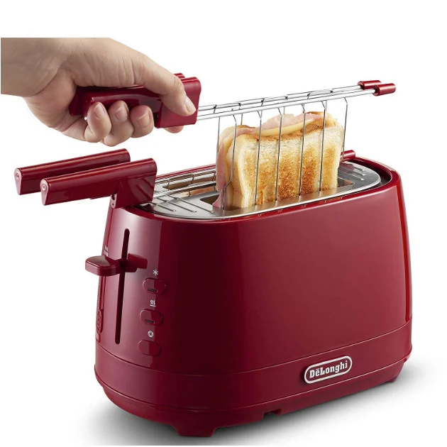 De'Longhi Tostapane CTLAP2203.R 2 Fette 550W Rosso con Funzione Scongelamento