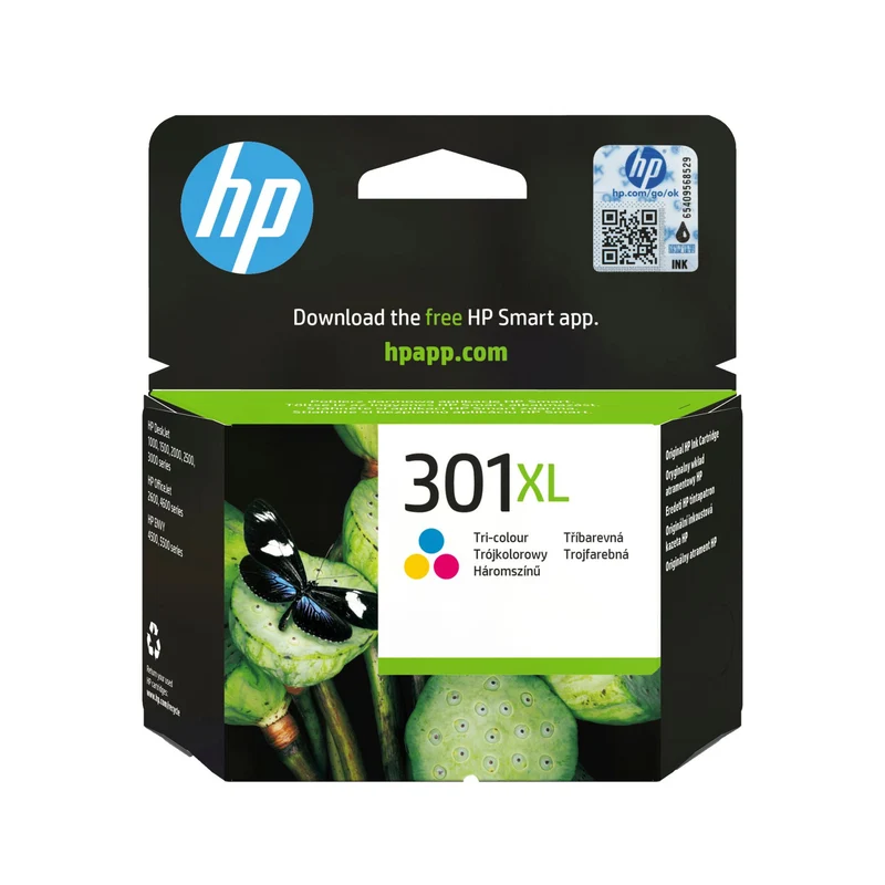 HP Cartuccia Inchiostro Originale 301XL Tricromia Alta Capacità per Stampanti HP