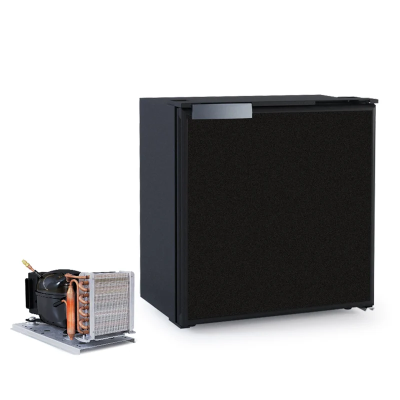 Ⓜ️🔵🔵🔵 Vitrifrigo C25LP - Frigo-Freezer, Porta singola, 25 Litri, Serie Airlock, Nero, Luce LED, Vent Position, A x L x P 44.2x42x32.2 cm