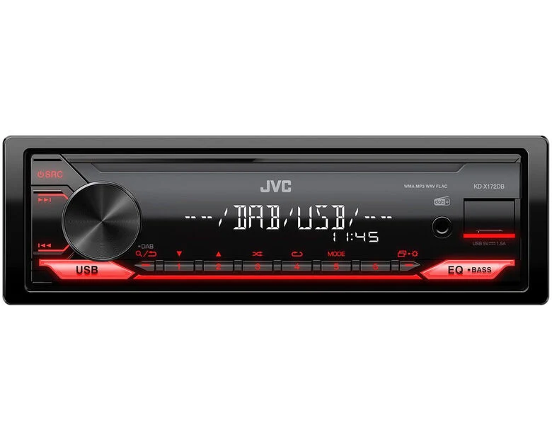 JVC KD-X172DB Ricevitore multimediale per auto Nero, Rosso 350 W