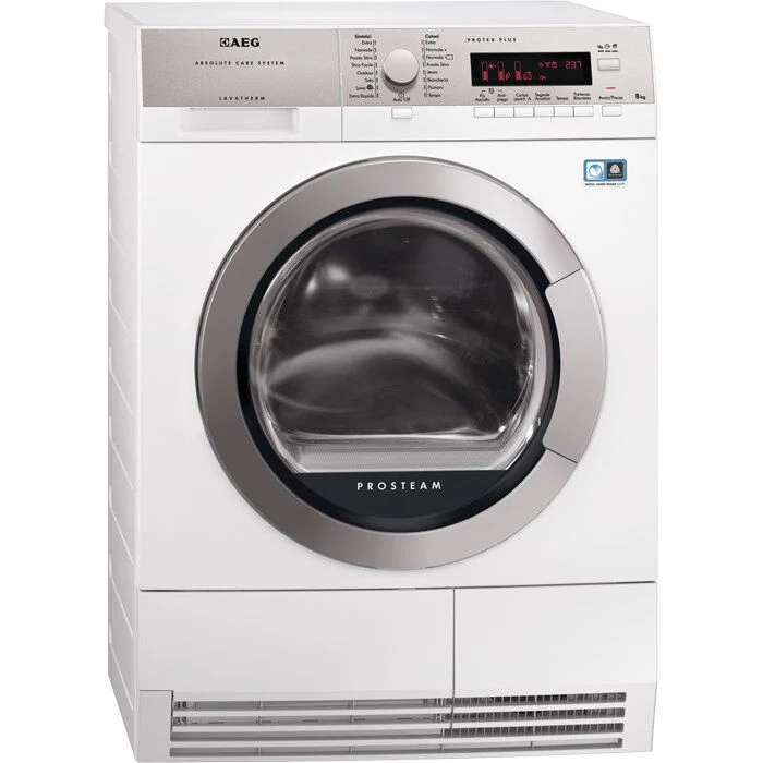AEG T87680IH asciugatrice Libera installazione Caricamento frontale 8 kg A+++ Argento, Bianco