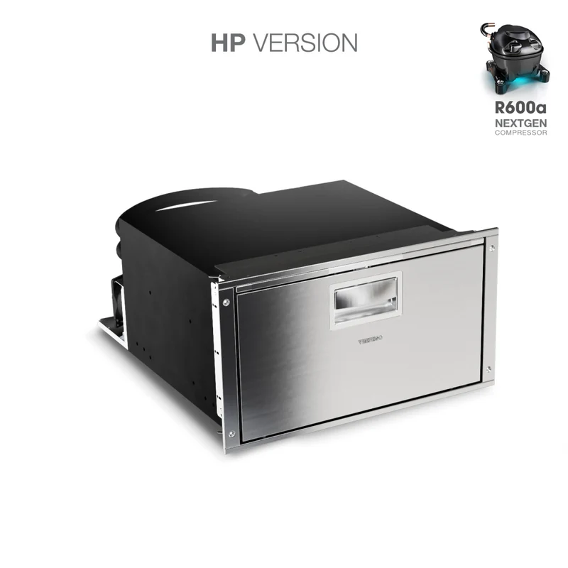 Ⓜ️🔵🔵🔵 Vitrifrigo D20AX HP - Frigo-Freezer, Apertura a cassetto, Acciaio Inox, 20 Litri, Serie COMPACT DRAWER, Termostato Elettrico Led, A x L x P 27.6x49.8x56.8 cm