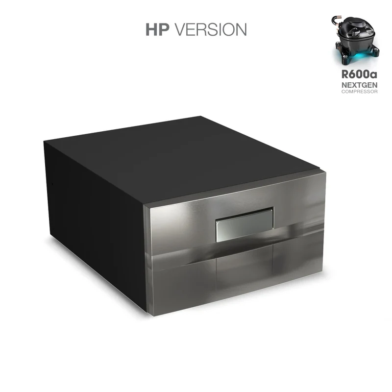 Ⓜ️🔵🔵🔵 Vitrifrigo D30A HP - Frigo-Freezer, Apertura a cassetto, Sport Grey, 30 Litri, Serie COMPACT DRAWER, Termostato Digitale, A x L x P 25x44x70.2 cm