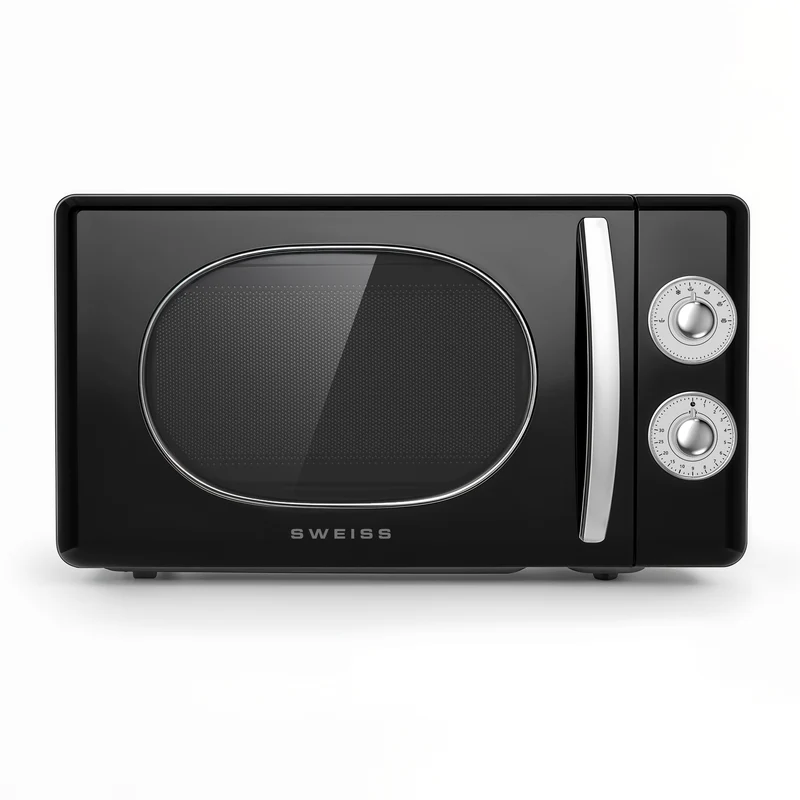 Ⓜ️🔵🔵🔵 SWEISS MOVI9 - Forno a microonde vintage. 20 litri, nero