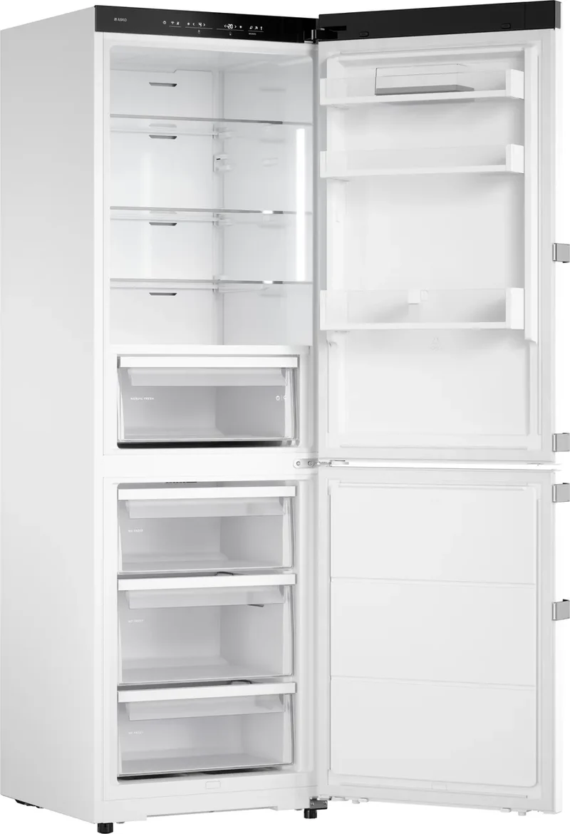 Ⓜ️🔵🔵🔵 ASKO RFC 286 KNBW1 - Frigorifero combinato, frigo sopra e congelatore sotto, Total No Frost, libera installazione (incassabile), BIANCO, 60 x 186 cm, Nuova classe B