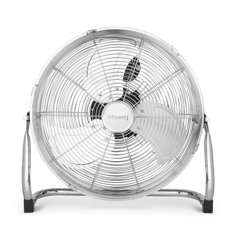 Ⓜ️🔵🔵🔵 H.Koenig JOE30 - Ventilatore da pavimento IN METALLO CROMATO, diametro 40 cm, BASSA RUMOROSITÀ