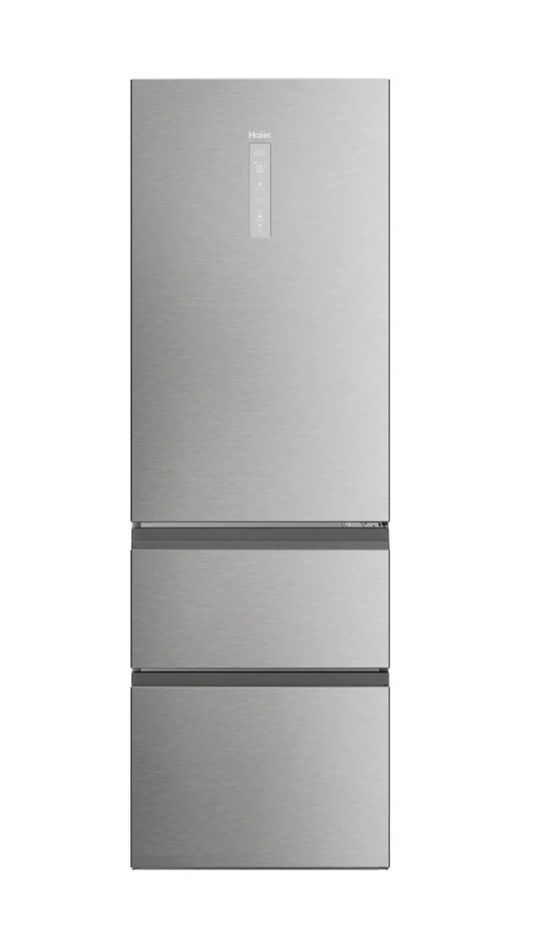 Ⓜ️🔵🔵🔵 Haier HTW 3618DNMG - [📦🚨Spedizione immediata!🚚💨] Frigorifero combinato 3 porte, 1 anta frigo sopra e 2 cassettoni congelatore sotto, largo 60 alto 185 cm, color argento, Nuova classe D