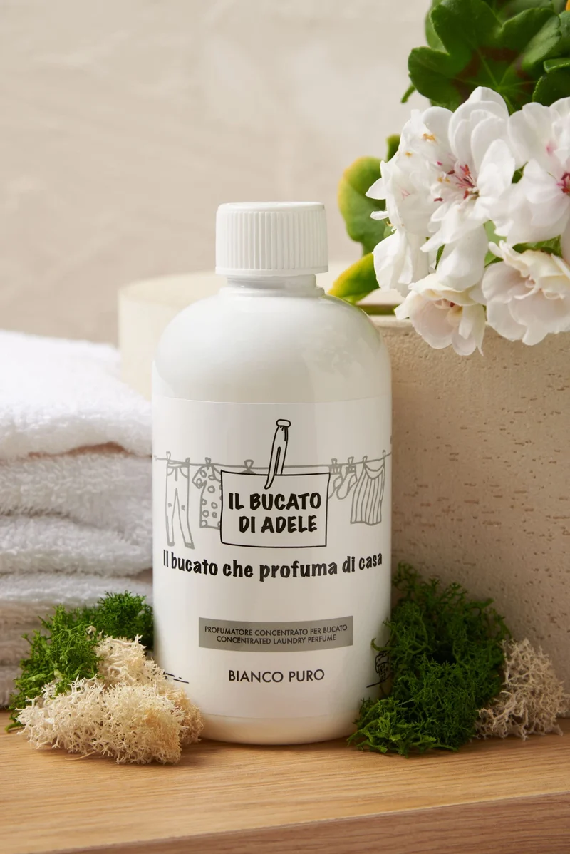 Ⓜ️🔵🔵🔵 IL BUCATO DI ADELE bianco puro - [📦🚨Spedizione immediata!🚚💨] Profumatore concentrato per bucato in lavatrice, fragranza "BIANCO PURO", 1 flacone da 500 ml, 🐾💕 NON TESTATO SU ANIMALI 🌱 100% VEGAN, 🇮🇹 MADE IN ITALY
