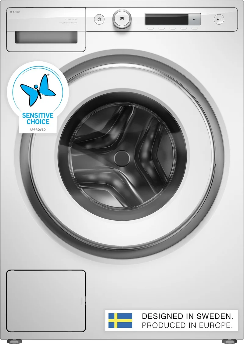 Ⓜ️🔵🔵🔵 ASKO W 3096 CW - Lavatrice 9 kg, bianca, 1600 giri, VASCA E CESTELLO IN ACCIAIO INOX, ZERO VIBRAZIONI anche in centrifuga al massimo, CHIUSURA ERMETICA IN ACCIAIO SENZA GUARNIZIONE IN GOMMA quindi NIENTE MUFFA E DEPOSITI NELL'OBLÒ, Nuova classe A