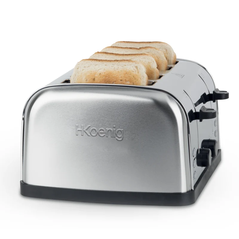 Ⓜ️🔵🔵🔵 H.Koenig TOS14 - Tostapane inox a 4 fette, potente: 1700 W