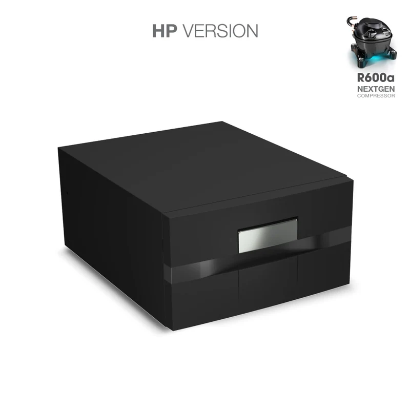 Ⓜ️🔵🔵🔵 Vitrifrigo D30A HP - Frigo-Freezer, Apertura a cassetto, Nero, 30 Litri, Serie COMPACT DRAWER, Termostato Digitale, A x L x P 25x44x70.2 cm
