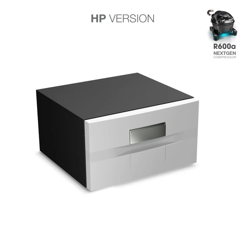 Ⓜ️🔵🔵🔵 Vitrifrigo D20A HP - Frigo-Freezer, Apertura a cassetto, Bianco, 20 Litri, Serie COMPACT DRAWER, Termostato Digitale, Night Mode, A x L x P 25x44x56.2 cm