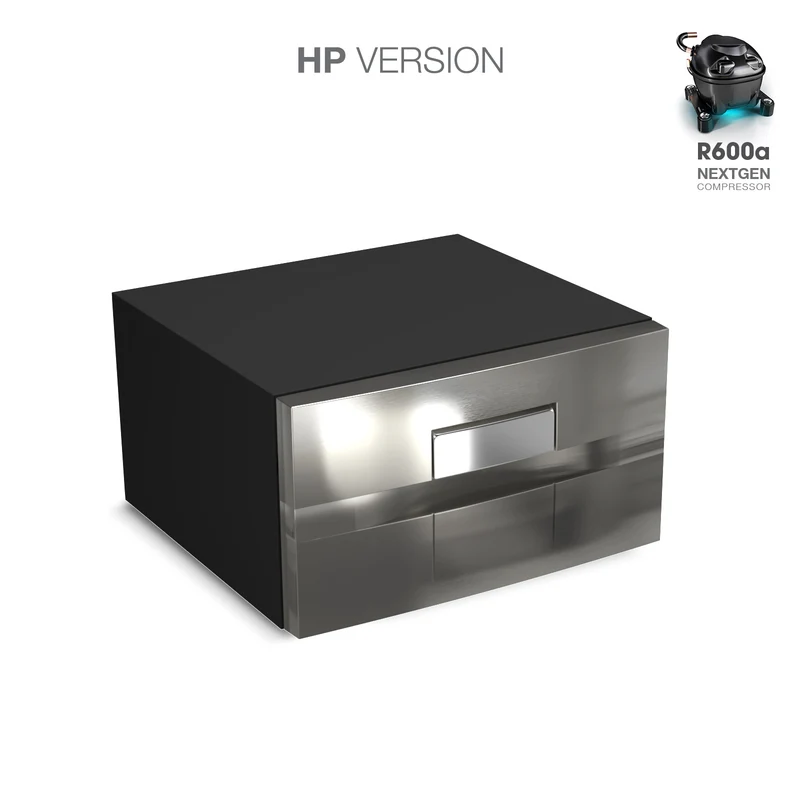 Ⓜ️🔵🔵🔵 Vitrifrigo D20A HP - Frigo-Freezer, Apertura a cassetto, Sport Grey, 20 Litri, Serie COMPACT DRAWER, Termostato Digitale, A x L x P 25x44x58.1 cm