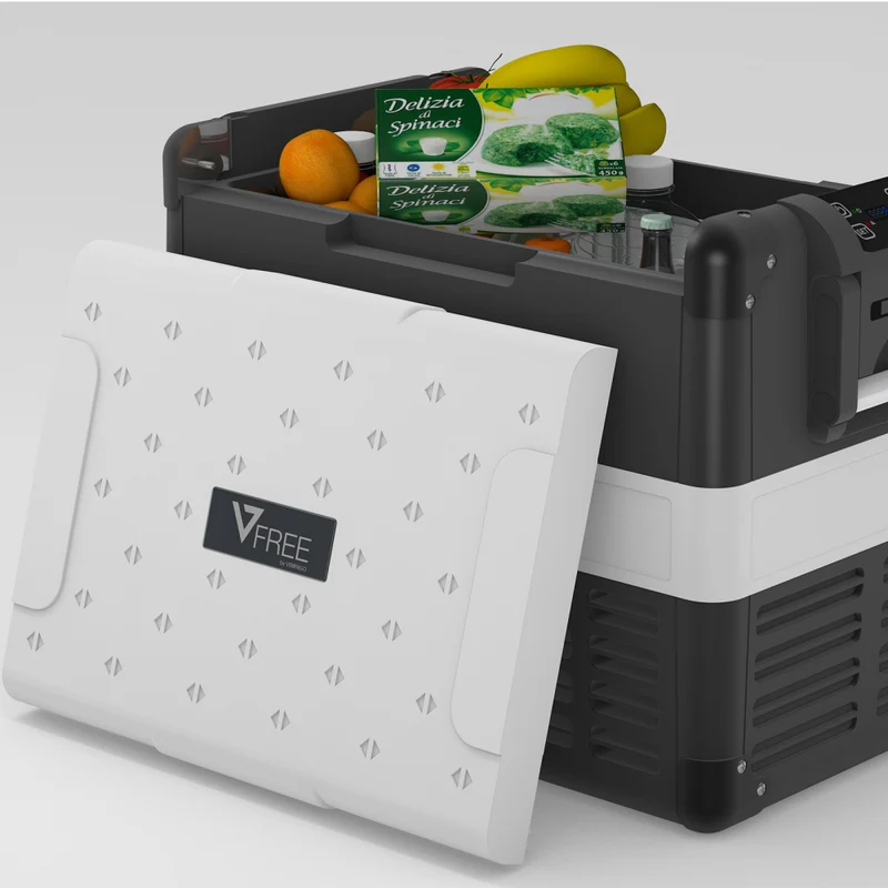 Ⓜ️🔵🔵🔵 Vitrifrigo VF45P - Frigo-Freezer Portatile, 45 Litri, Serie VFREE, Cestello estraibile e divisibile, Termostato LED, Luce LED interna, A x L x P 49x68x41 cm, Nuova Classe D