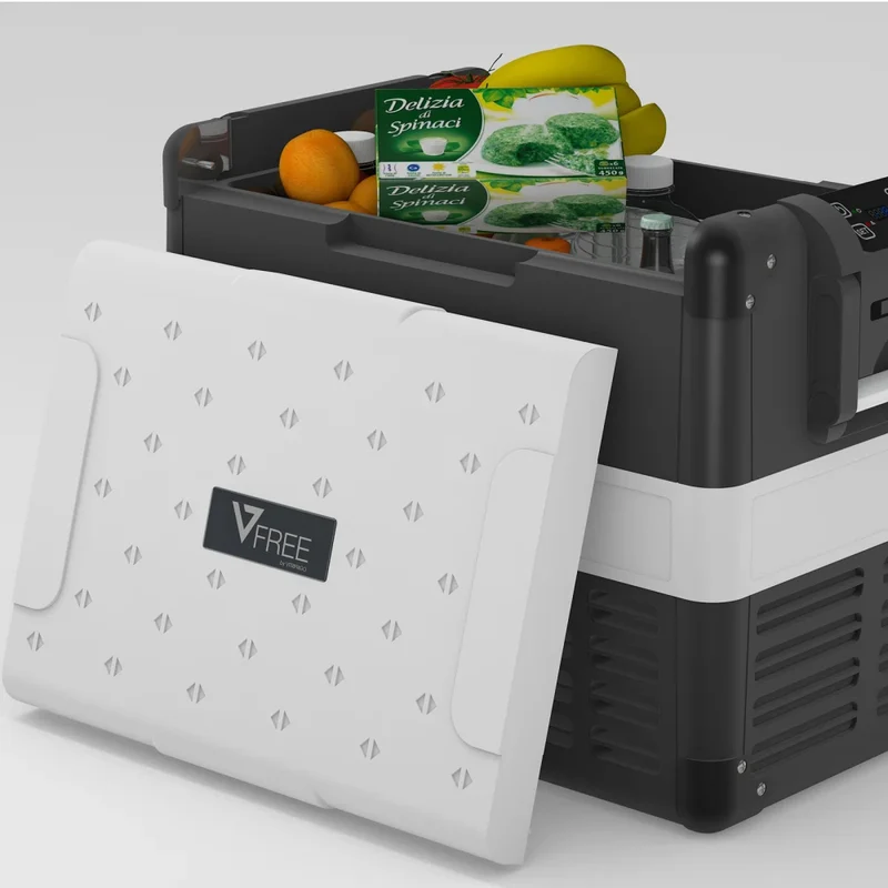Ⓜ️🔵🔵🔵 Vitrifrigo VF35P - Frigo-Freezer Portatile, 35 Litri, Serie VFREE, Cestello estraibile e divisibile, Termostato LED, Luce LED interna, A x L x P 49x68x41 cm, Nuova Classe D