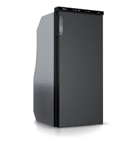 Ⓜ️🔵🔵🔵 Vitrifrigo SLIM90 CHR - Frigo-Freezer, Porta singola, 82 Litri, Chromelock, Nero, Night Mode, Termostato e Luce LED, Vent Position, A x L x P 92.5x41.7x48.9 cm