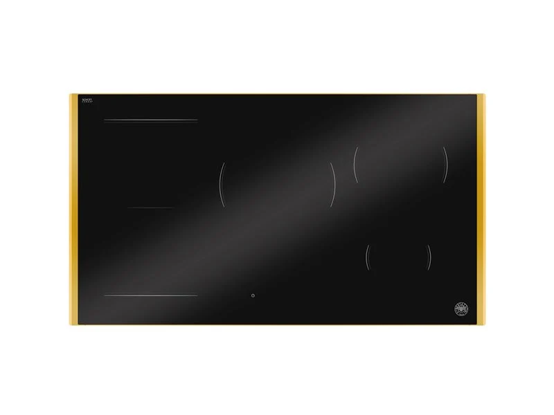 Ⓜ️🔵🔵🔵 BERTAZZONI P905I1M30GP - Piano Cottura a Induzione, 90 cm, Nero/ Oro, 5 Zone, Serie Modern, Display LED, Funzione Multi-zone