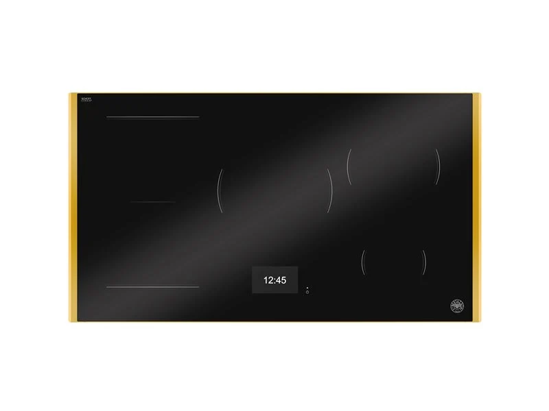 Ⓜ️🔵🔵🔵 BERTAZZONI P905I1M37GT - Piano Cottura a Induzione, 90 cm, Nero/ Oro, 5 Zone, Serie Modern, Display TFT, Funzione Pot Moving
