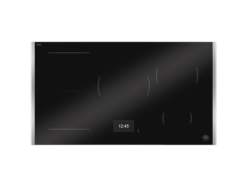 Ⓜ️🔵🔵🔵 BERTAZZONI P905I1M37XT - Piano Cottura a Induzione, 90 cm, Nero/ Acciaio inox, 5 Zone, Serie Modern, Display TFT, Funzione Pot Moving