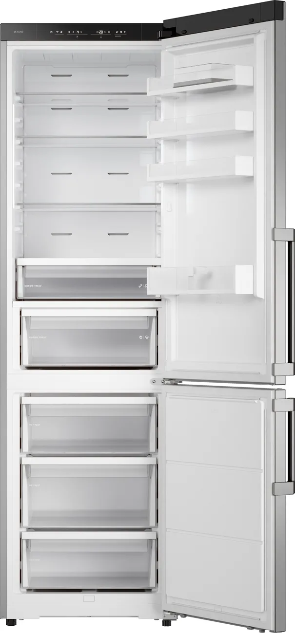 Ⓜ️🔵🔵🔵 ASKO RFC 226 RNBS1 - Frigorifero combinato, Total NoFrost, frigo sopra e congelatore sotto, ACCIAIO, 60 x 203 cm, libera installazione (incassabile), Nuova classe B