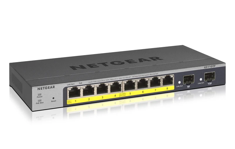 NETGEAR Switch Gestito GS110TP PoE Gigabit Ethernet 8 Porte + 2 SFP