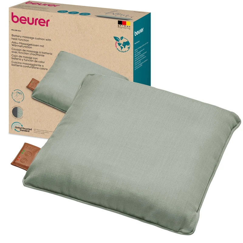 Beurer MG 139 Cuscino per Massaggi Shiatsu con Riscaldamento e Batteria Ricaricabile