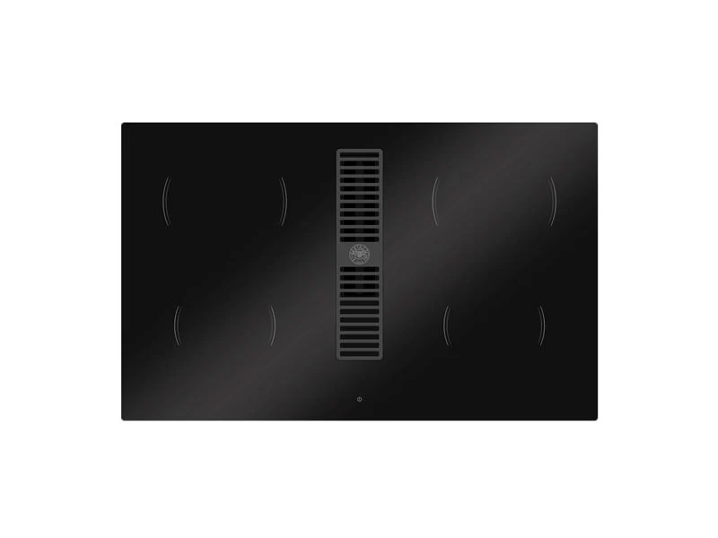 Ⓜ️🔵🔵🔵 BERTAZZONI P804ICH30NP - Piano Cottura a Induzione, 80 cm, Nero, Serie Modern, 4 Zone Cottura, Funzione Booster, Cappa Integrata Centrale, Nuova classe A