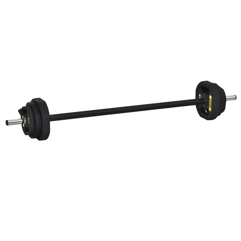 Easycomfort Set Bilanciere e Dischi, Bilanciere Palestra con Pesi 20KG in Acciaio e TPU con Clip a Molla Nero