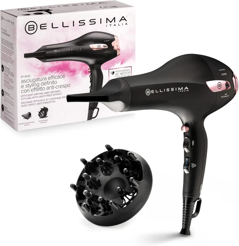 Bellissima P7 3200 Asciugacapelli Professionale 2100W Ionizzatore Diffusore Ricci