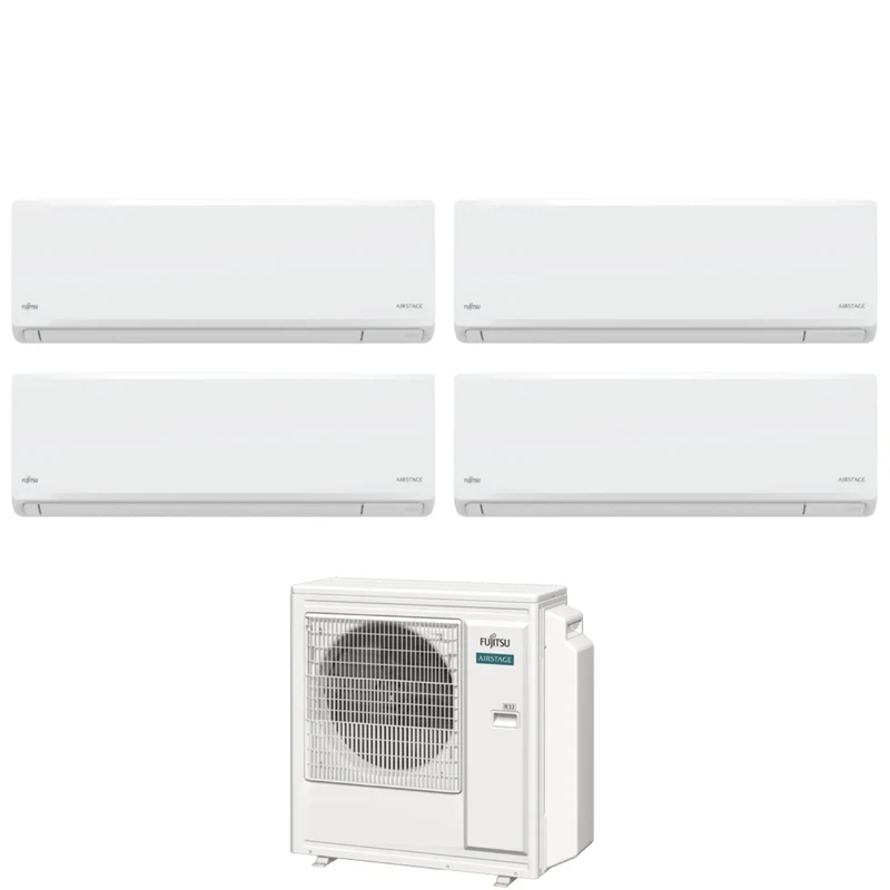 Condizionatore Fujitsu Quadri Split Inverter KN AIRSTAGE 7+7+12+12 con AOEG30KBTA4 R-32 Wi-Fi Integrato