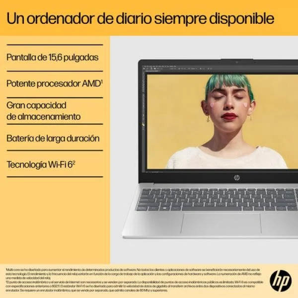 HP Laptop 15-FC0222NS 15,6" FHD AMD Ryzen 3 7320U 8GB RAM 512GB SSD Windows 11 Home