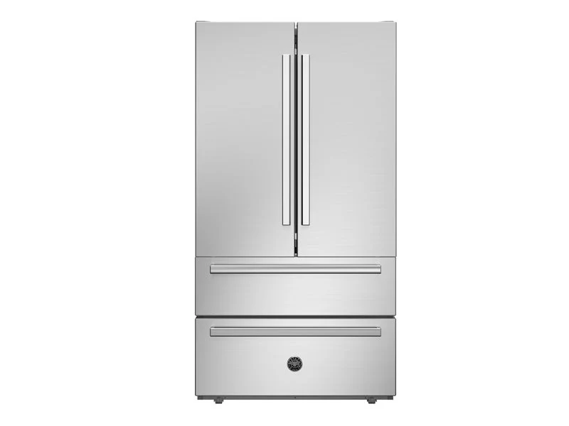 Ⓜ️🔵🔵🔵 BERTAZZONI REF904FFNXTC + 901249 - Frigorifero French Door, Libera Installazione, 90 cm, Acciaio Inox, Serie Professional, 449L Frigorifero, 187L Congelatore, Nuova Classe E